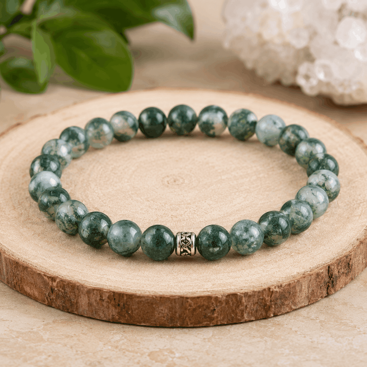 Moss Agate Crystal Bracelet