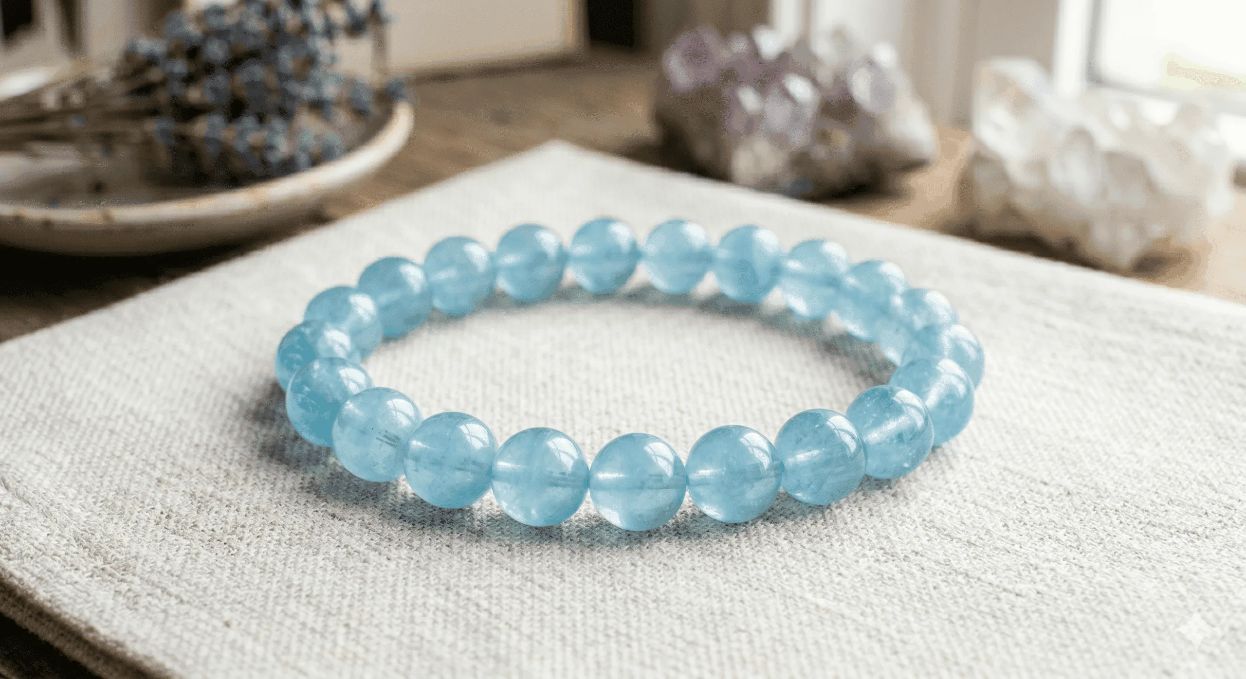 Aquamarine Crystal Bracelet